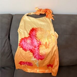 Floral Halter Top with Bow